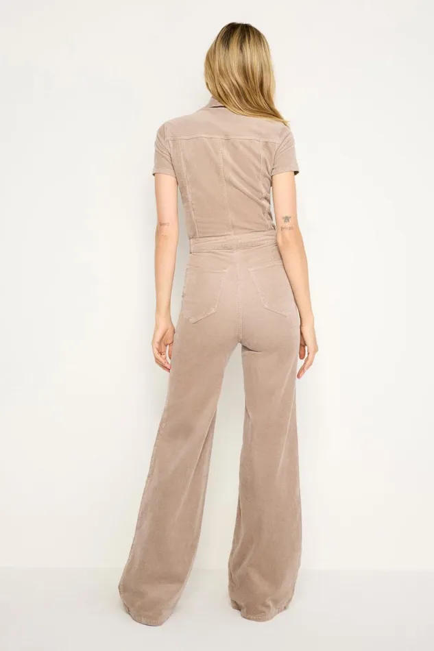 Women GOOD AMERICAN Jumpsuits FIT FOR SUCCESS CORDUROY PALAZZOJUMPSUIT Flax001