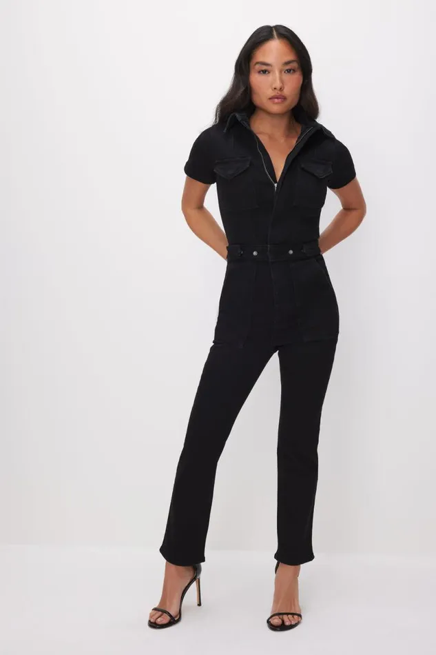 Women GOOD AMERICAN Jumpsuits PETITE FIT FOR SUCCESSJUMPSUIT Black099