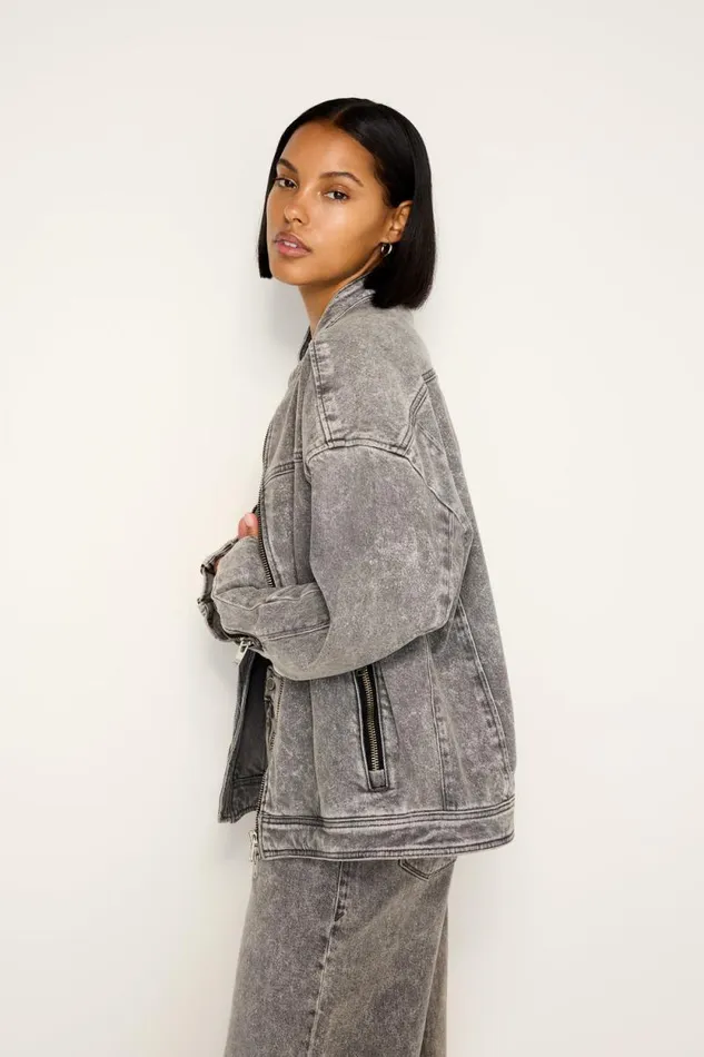 Women GOOD AMERICAN Outerwear BOYFRIEND MOTOJACKET Black328