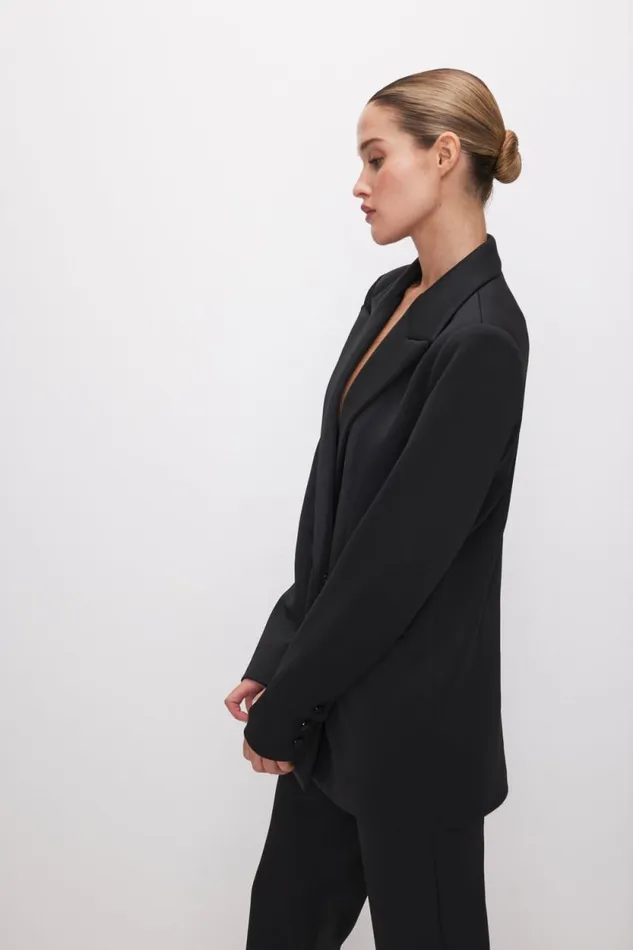Women GOOD AMERICAN Outerwear SCUBA BLAZER20 Black001