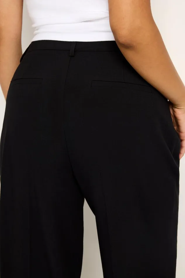 Women GOOD AMERICAN Pants ESSENTIAL SUITING PLEATEDTROUSERS Black001