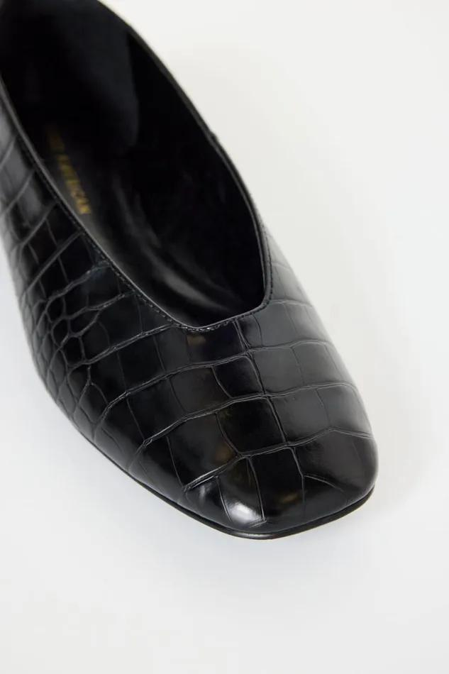 Women GOOD AMERICAN Shoes CROCODILE BALLETFLATS Black001