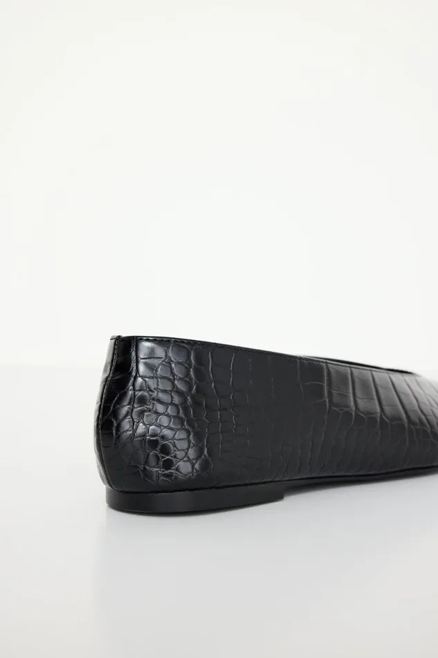 Women GOOD AMERICAN Shoes CROCODILE BALLETFLATS Black001