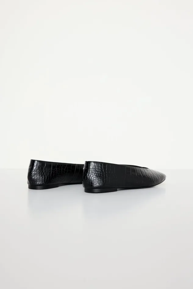 Women GOOD AMERICAN Shoes CROCODILE BALLETFLATS Black001