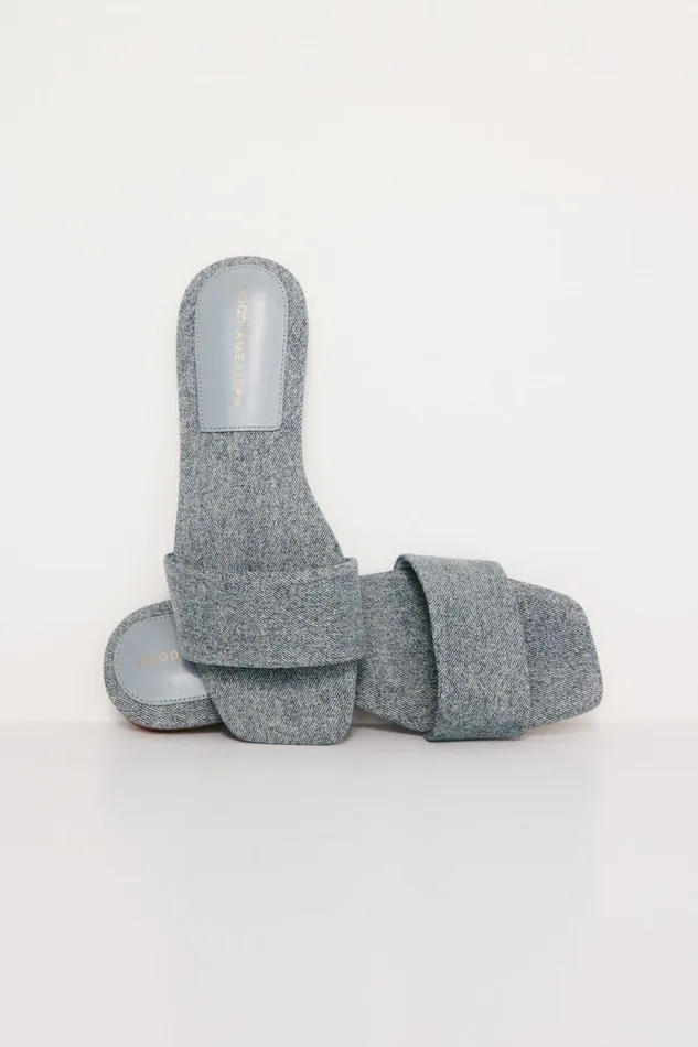 Women GOOD AMERICAN Shoes SLIDESANDAL Indigo002