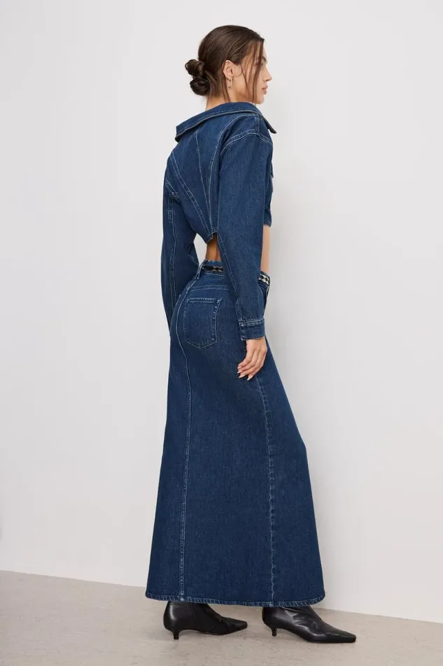 Women GOOD AMERICAN Shorts and Skirts DENIM MAXISKIRT Indigo724 Women GOOD AMERICAN Shorts and Skirts DENIM MAXISKIRT Indigo724