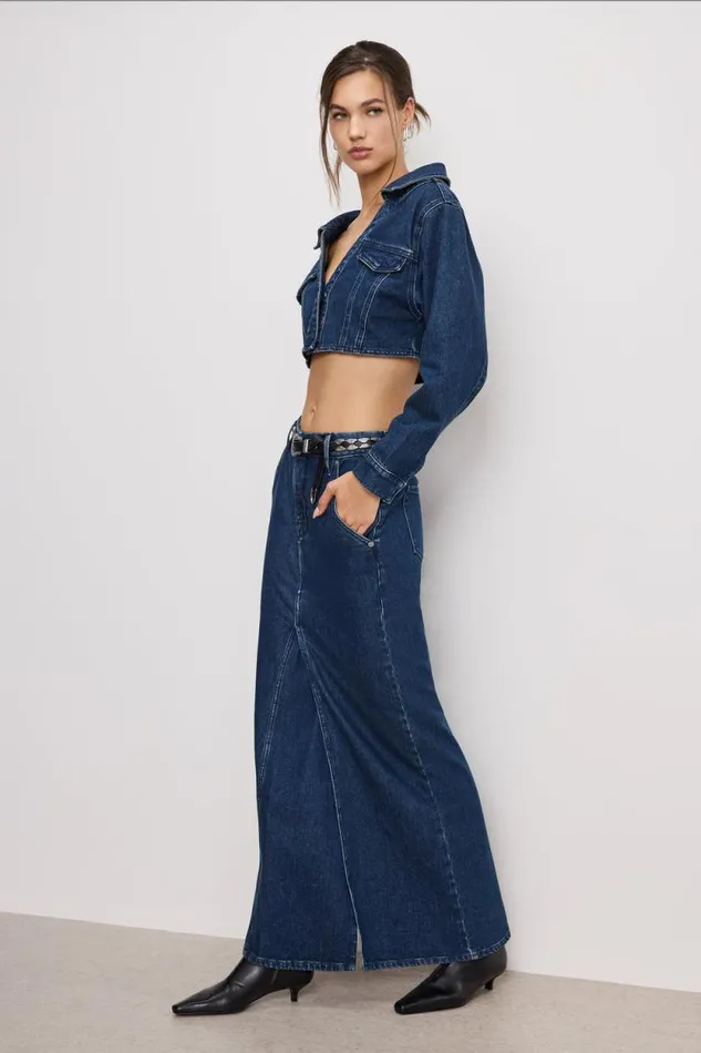 Women GOOD AMERICAN Shorts and Skirts DENIM MAXISKIRT Indigo724 Women GOOD AMERICAN Shorts and Skirts DENIM MAXISKIRT Indigo724