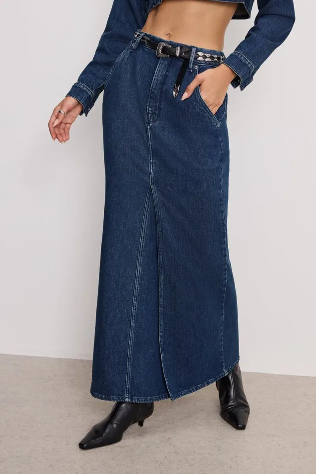 Women GOOD AMERICAN Shorts and Skirts DENIM MAXISKIRT Indigo724 Women GOOD AMERICAN Shorts and Skirts DENIM MAXISKIRT Indigo724