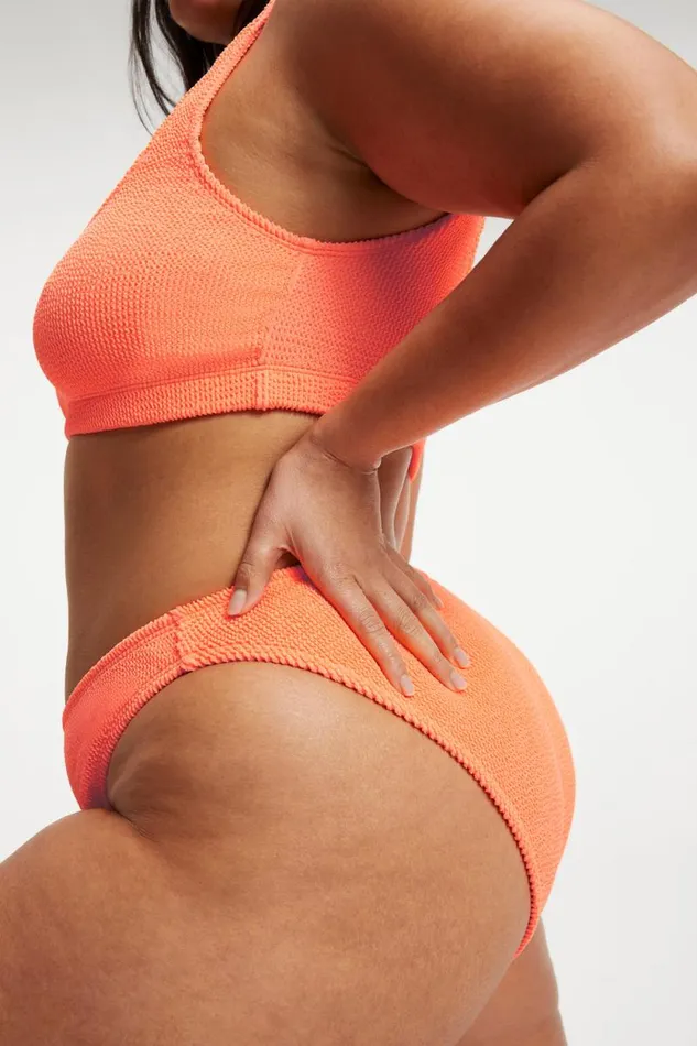 Women GOOD AMERICAN Swim ALWAYS FITS CHEEKYBOTTOM Orange Cream001