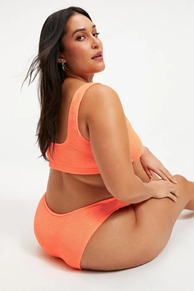 Women GOOD AMERICAN Swim ALWAYS FITS CHEEKYBOTTOM Orange Cream001