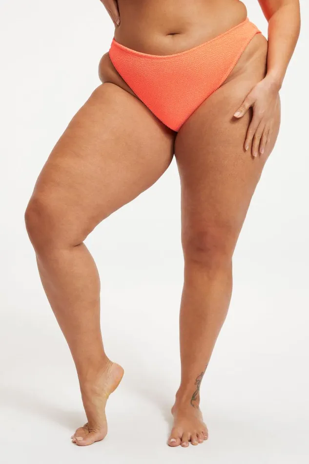 Women GOOD AMERICAN Swim ALWAYS FITS CHEEKYBOTTOM Orange Cream001
