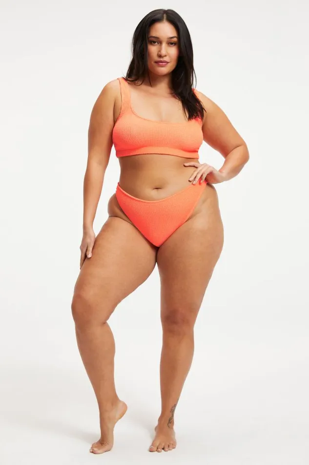 Women GOOD AMERICAN Swim ALWAYS FITS CHEEKYBOTTOM Orange Cream001