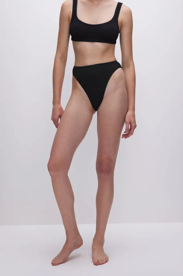 Women GOOD AMERICAN Swim ALWAYS FITS GOOD WAIST BIKINIBOTTOM Black001