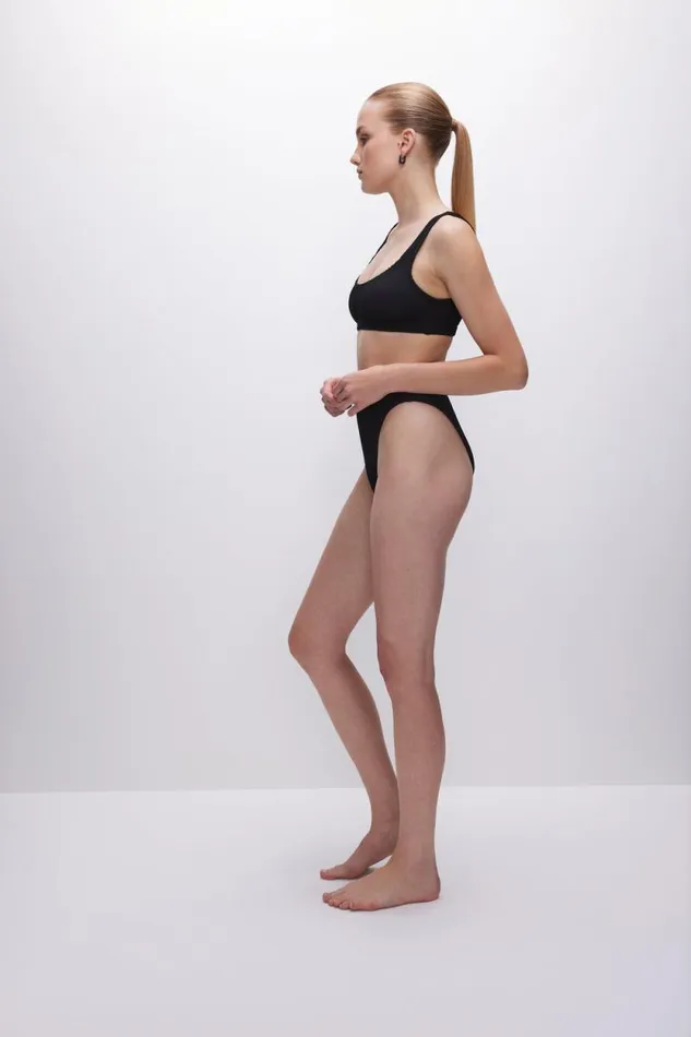 Women GOOD AMERICAN Swim ALWAYS FITS GOOD WAIST BIKINIBOTTOM Black001