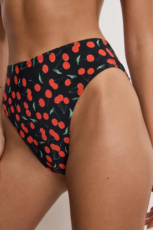 Women GOOD AMERICAN Swim GOOD WAIST CHEEKY BIKINIBOTTOM Black Cherries003