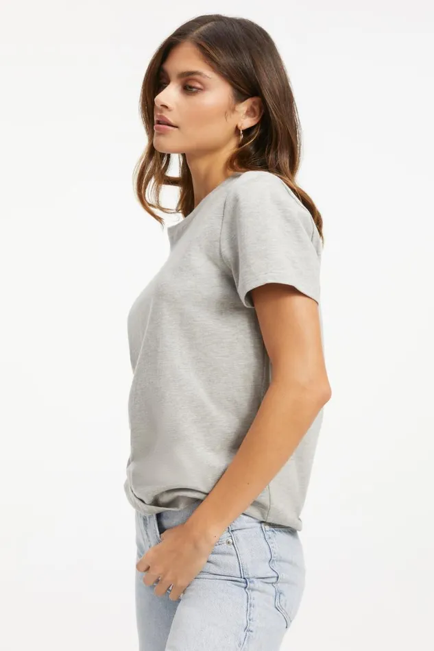 Women GOOD AMERICAN Tops COTTON CLASSICTEE Heather Grey001