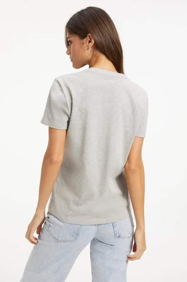 Women GOOD AMERICAN Tops COTTON CLASSICTEE Heather Grey001