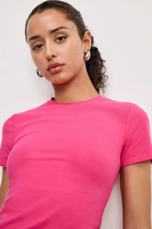 Women GOOD AMERICAN Tops SUPER STRETCH BABYTEE Ballerina Pink004