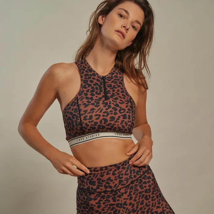 Women Gymwear Love Stories Liz Gym Top Leopard