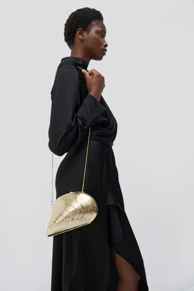 Women Handbags Jonathan Simkhai Bridget Metal Shell Clutch