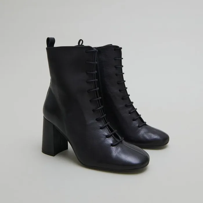 Women Heeled And Laceup Ankle Boots Black JONAK Ankle Boots Lowboots