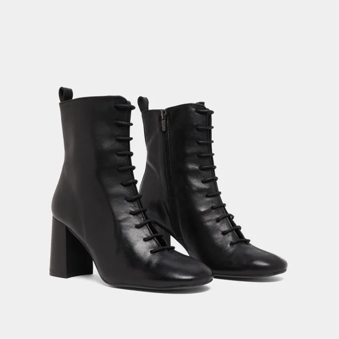 Women Heeled And Laceup Ankle Boots Black JONAK Ankle Boots Lowboots