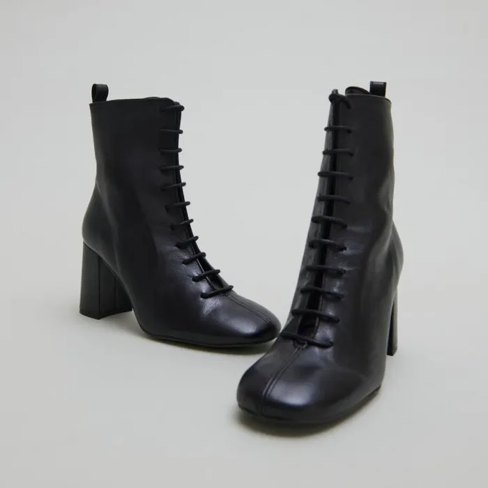 Women Heeled And Laceup Ankle Boots Black JONAK Ankle Boots Lowboots