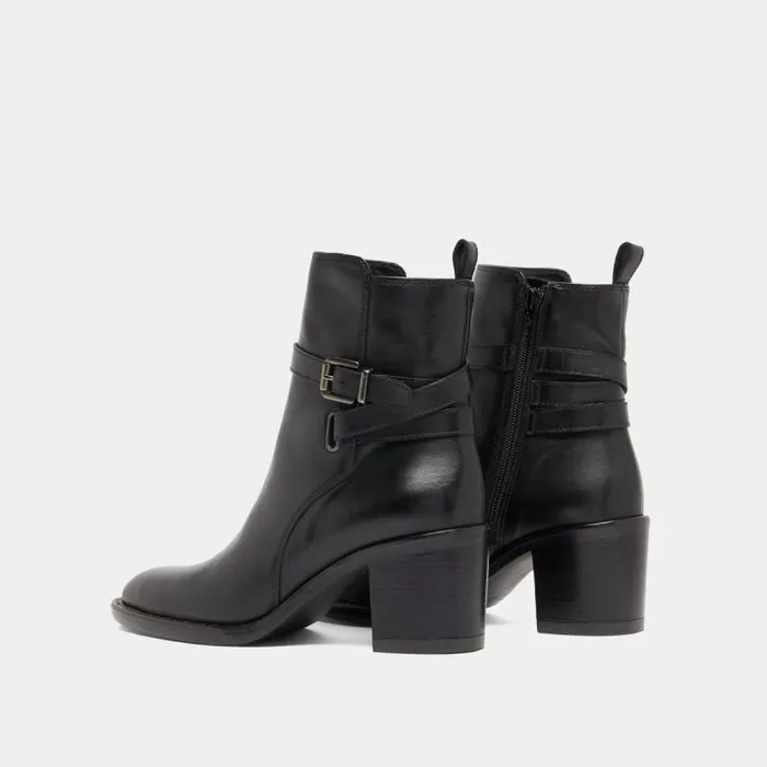 Women Heeled Ankle Boots And Buckles Black JONAK Ankle Boots Lowboots