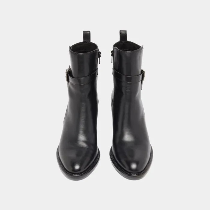 Women Heeled Ankle Boots And Buckles Black JONAK Ankle Boots Lowboots