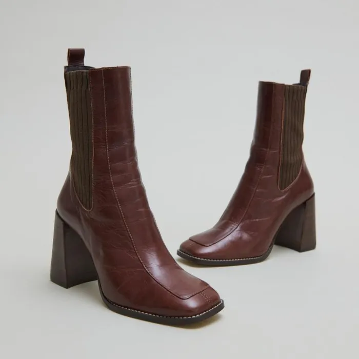 Women Heeled Boots Brown JONAK Ankle Boots Lowboots