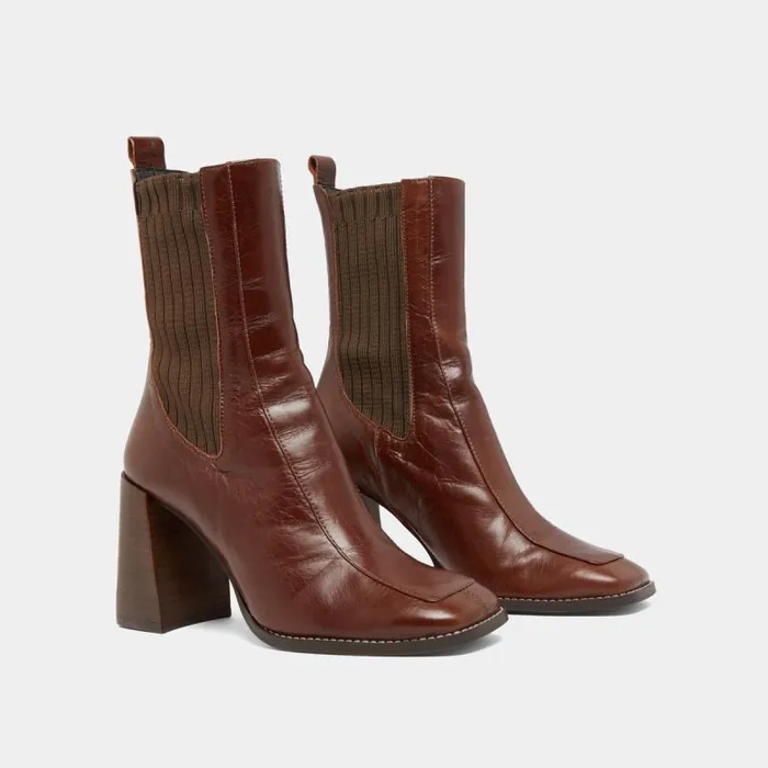 Women Heeled Boots Brown JONAK Ankle Boots Lowboots
