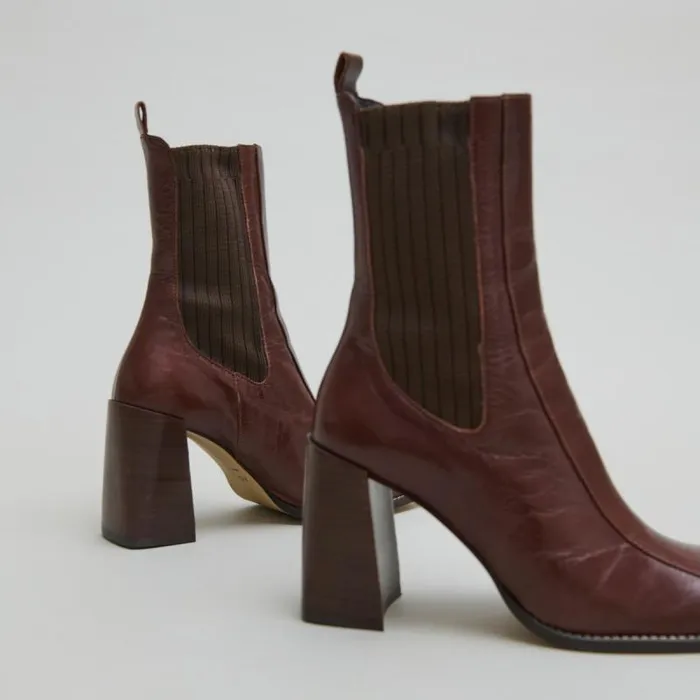Women Heeled Boots Brown JONAK Ankle Boots Lowboots