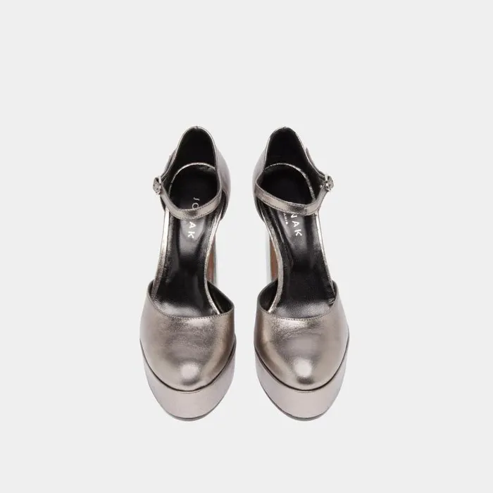 Women Heeled Mary Jane And Platforms Dark Silver JONAK Babies Saloms