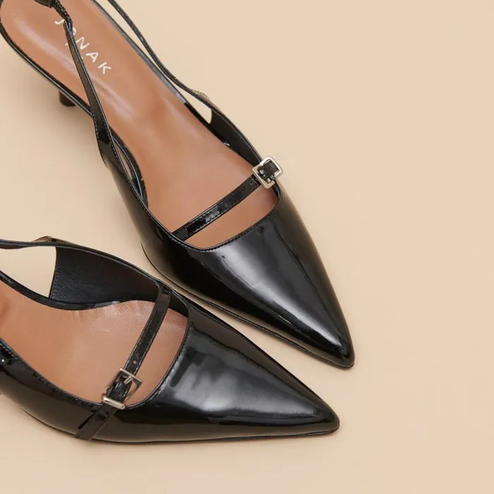 Women Heeled Pumps Black JONAK Slingbacks