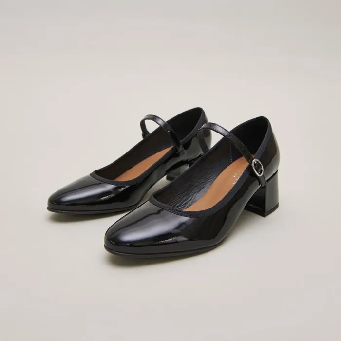 Women Heeled Slippers Black JONAK Babies Saloms