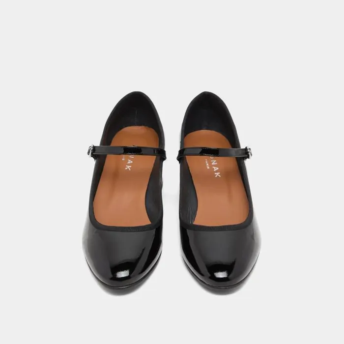 Women Heeled Slippers Black JONAK Babies Saloms