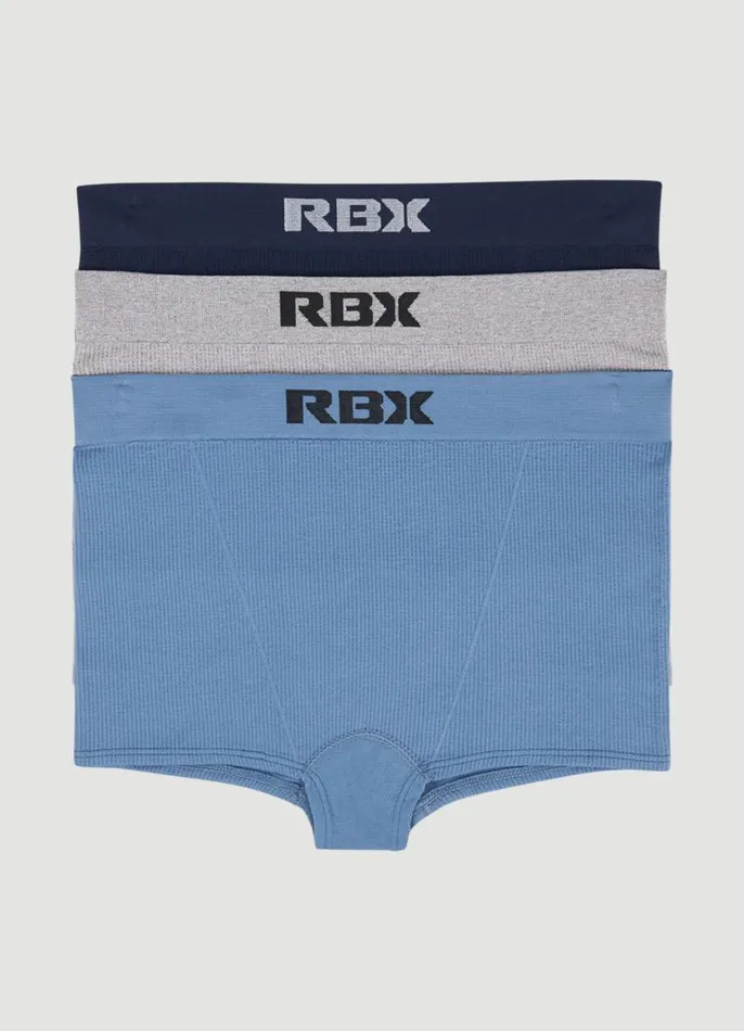 Women High Waist Ribbed Boyshort 3Pack Multi RBX Active Intimates