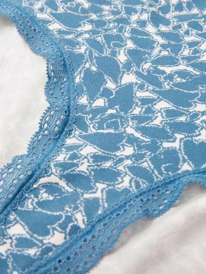 Women High Waisted Shortie Blue Multi White Stuff Underwear