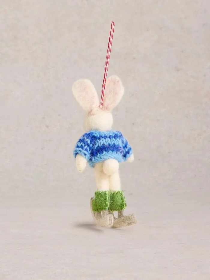 Women Ice Skating Rabbit Hanging Dec Grey Multi White Stuff Decorations