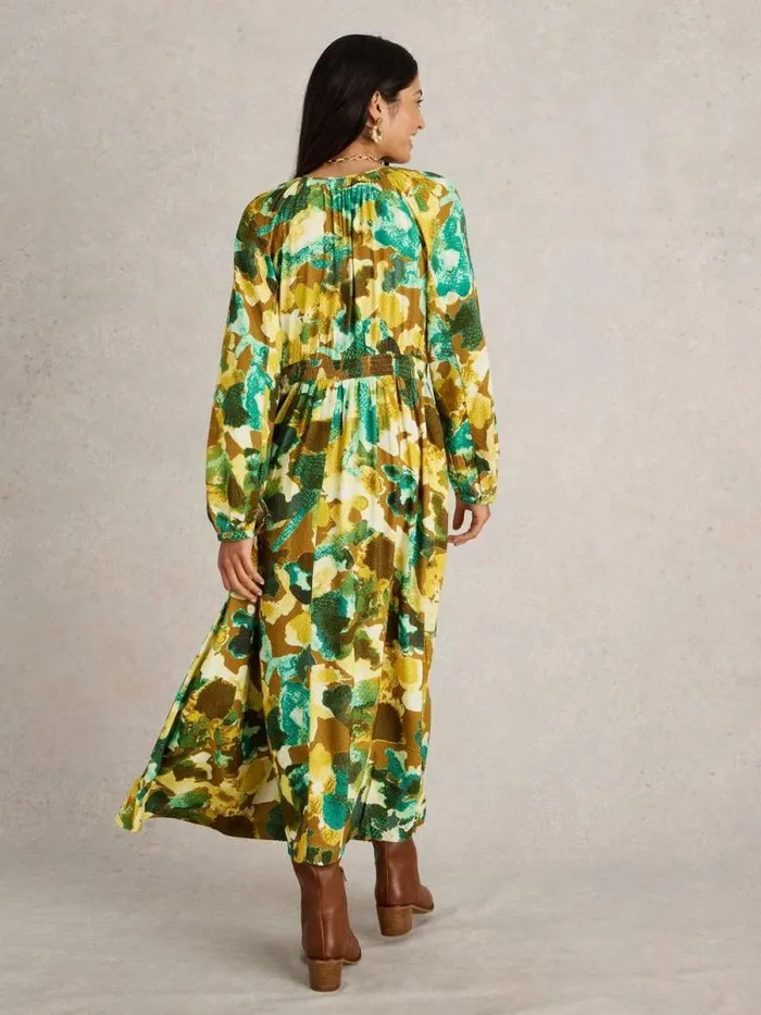 Women Imogen Midi Dress Yellow Print White Stuff Dresses