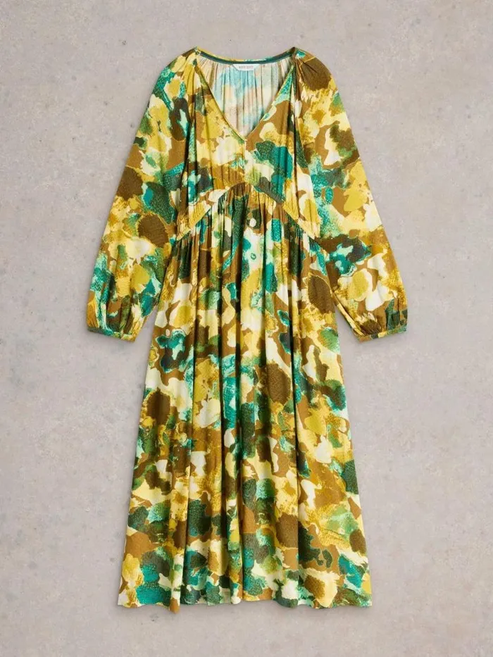 Women Imogen Midi Dress Yellow Print White Stuff Dresses