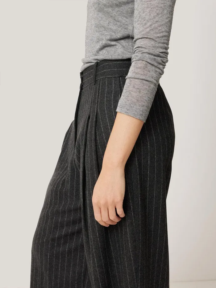 Women Italian Wool Kemp Pinstripe Trouser Grey Jigsaw Suits and Tailoring