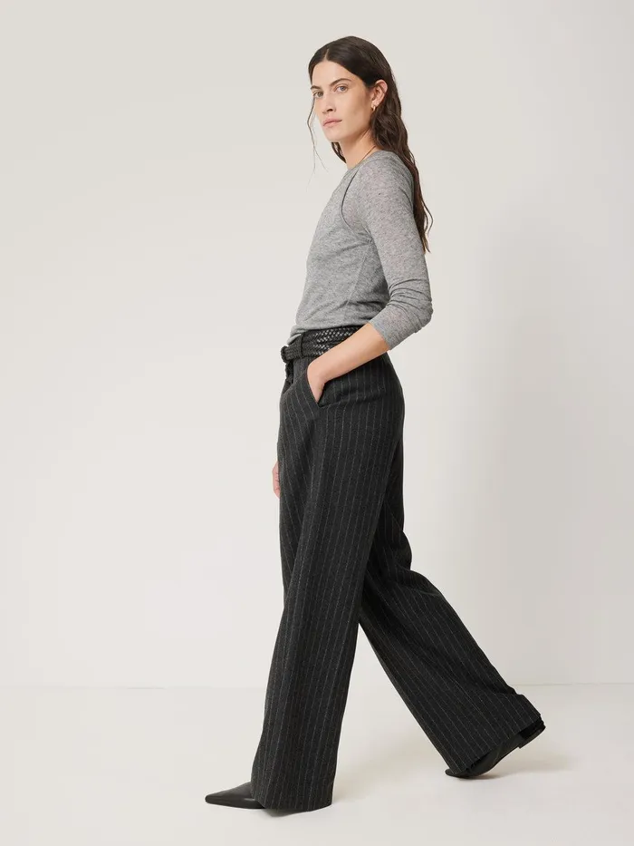 Women Italian Wool Kemp Pinstripe Trouser Grey Jigsaw Suits and Tailoring