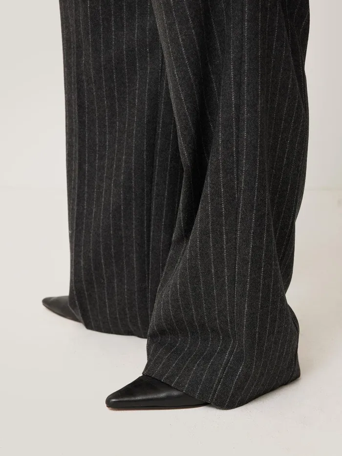 Women Italian Wool Kemp Pinstripe Trouser Grey Jigsaw Suits and Tailoring