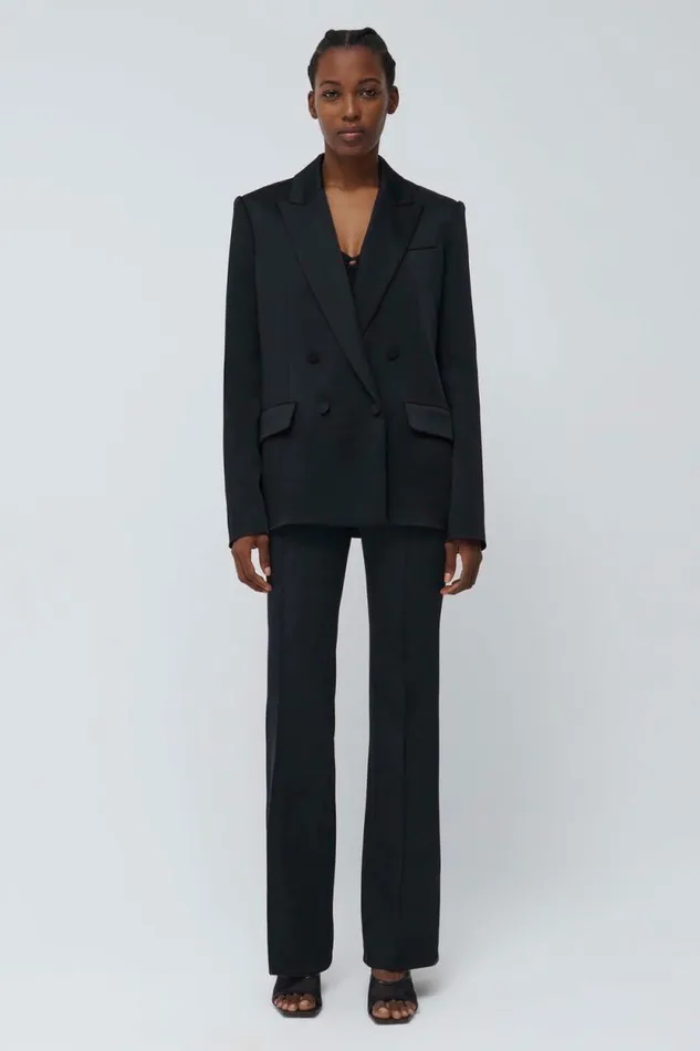 Women Jackets and Coats Jonathan Simkhai Norah Blazer Black Double Breasted Blazer