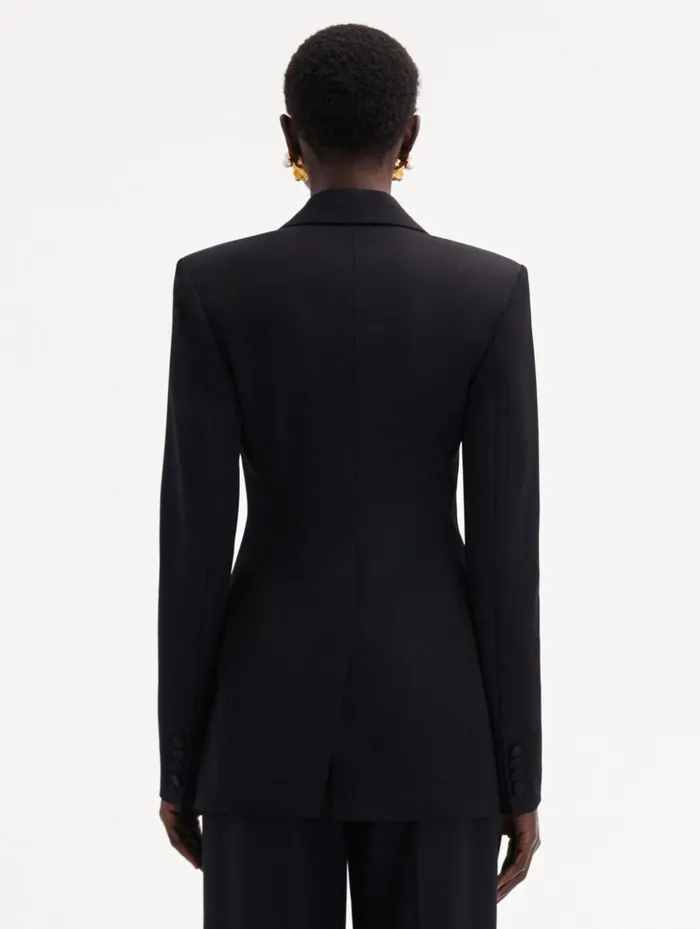 Women Jackets and Coats Oscar De La Renta Button Detail SingleBreasted Blazer Black
