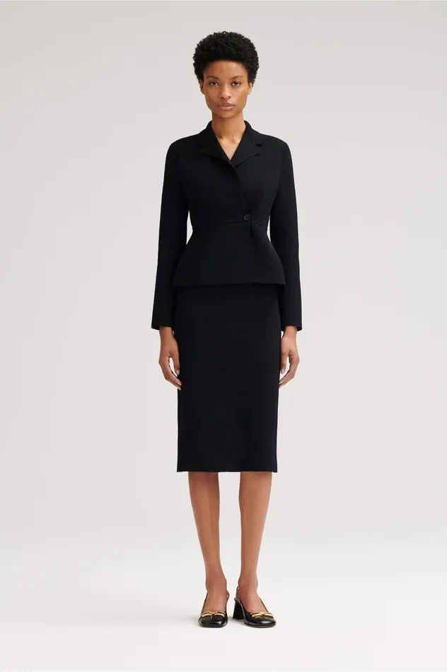 Women Jackets Scanlan Theodore CREPE KNIT TAILORED JACKET BLACK