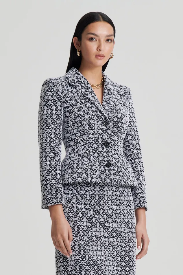 Women Jackets Scanlan Theodore EMBROIDERED FLORAL JACKET BLACKWHITE Women Jackets Scanlan Theodore EMBROIDERED FLORAL JACKET BLACKWHITE