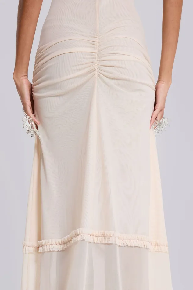 Women Jaded London Shop Fatale Maxi Dress In Vanilla Dresses