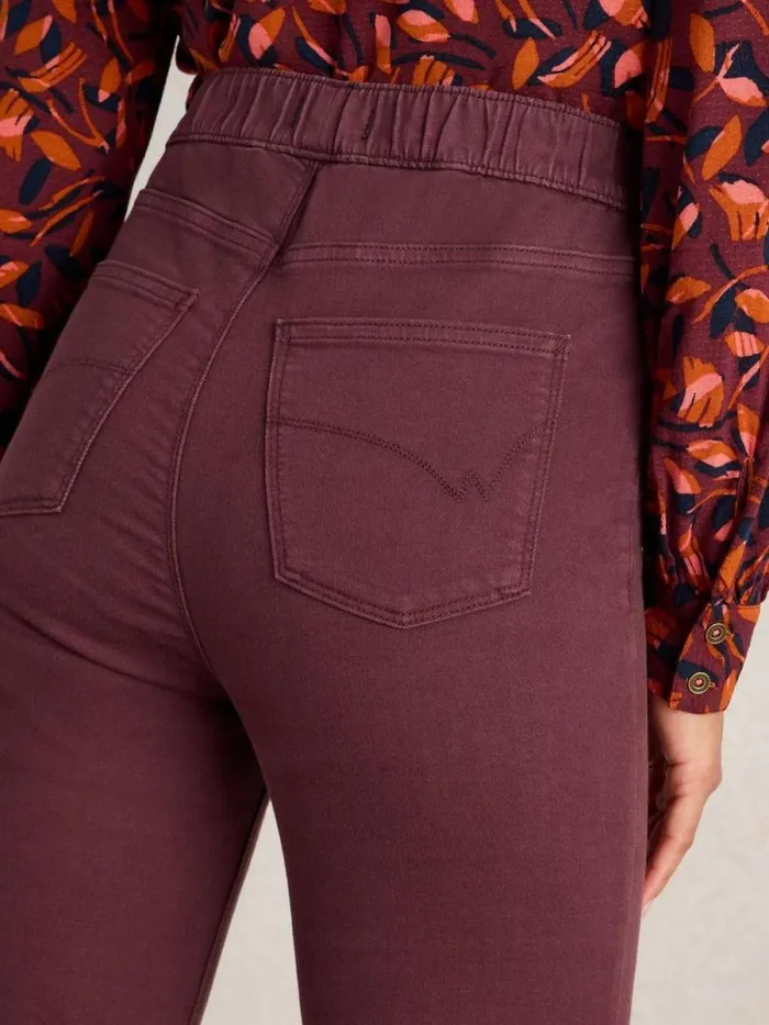 Women Janey Cotton Mid Rise Jegging Dk Plum White Stuff Jeans